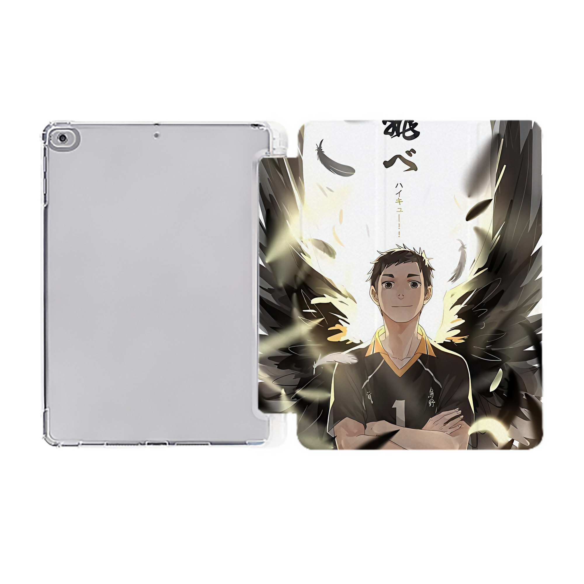 （画像用） ハイキュー!! Haikyu!! IPad ケース ペン収納付き 三つ折りスタンド PUレザー×シリコン 対応機種9.5/10.5/10.9インチ